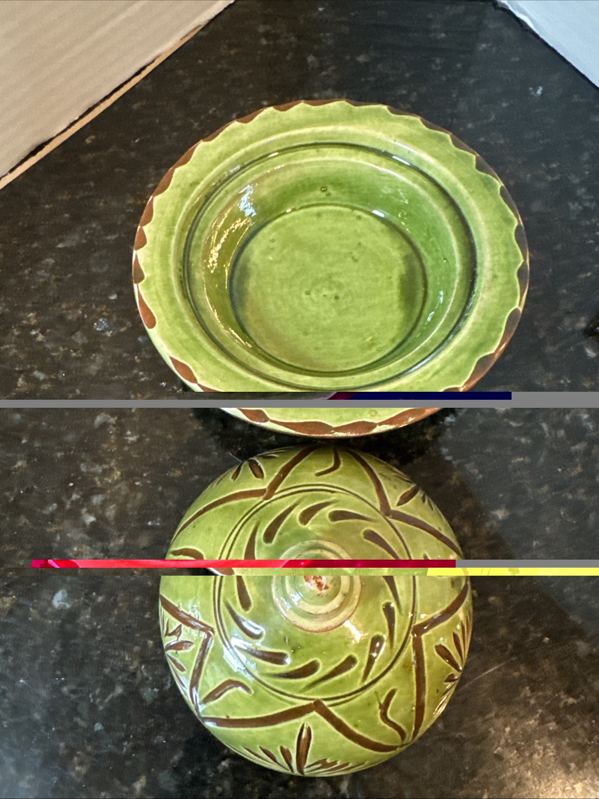 Hand-made Moroccan Ceramic Tagine Traditional Green Glazed Design gallery