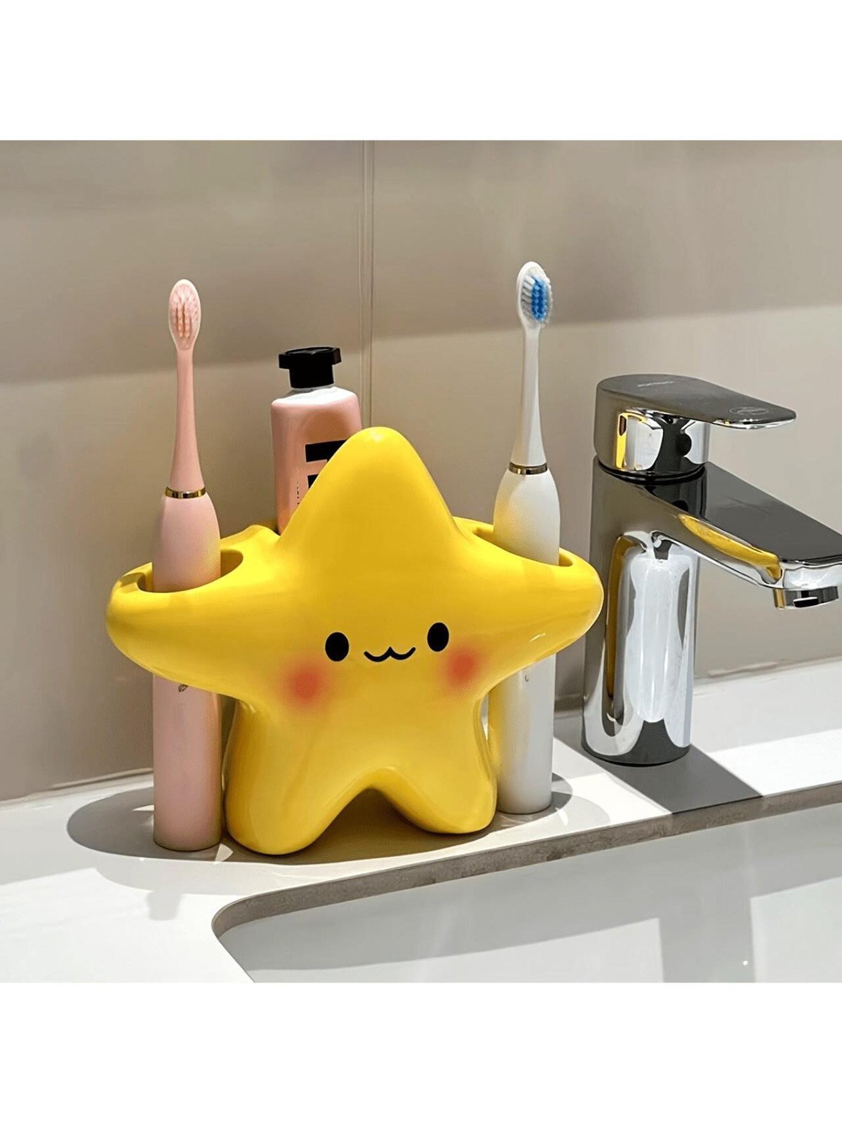 Multipurpose Cartoon Star Shape Toothbrush Rack Makeup Pencil Organizer For Kids gallery