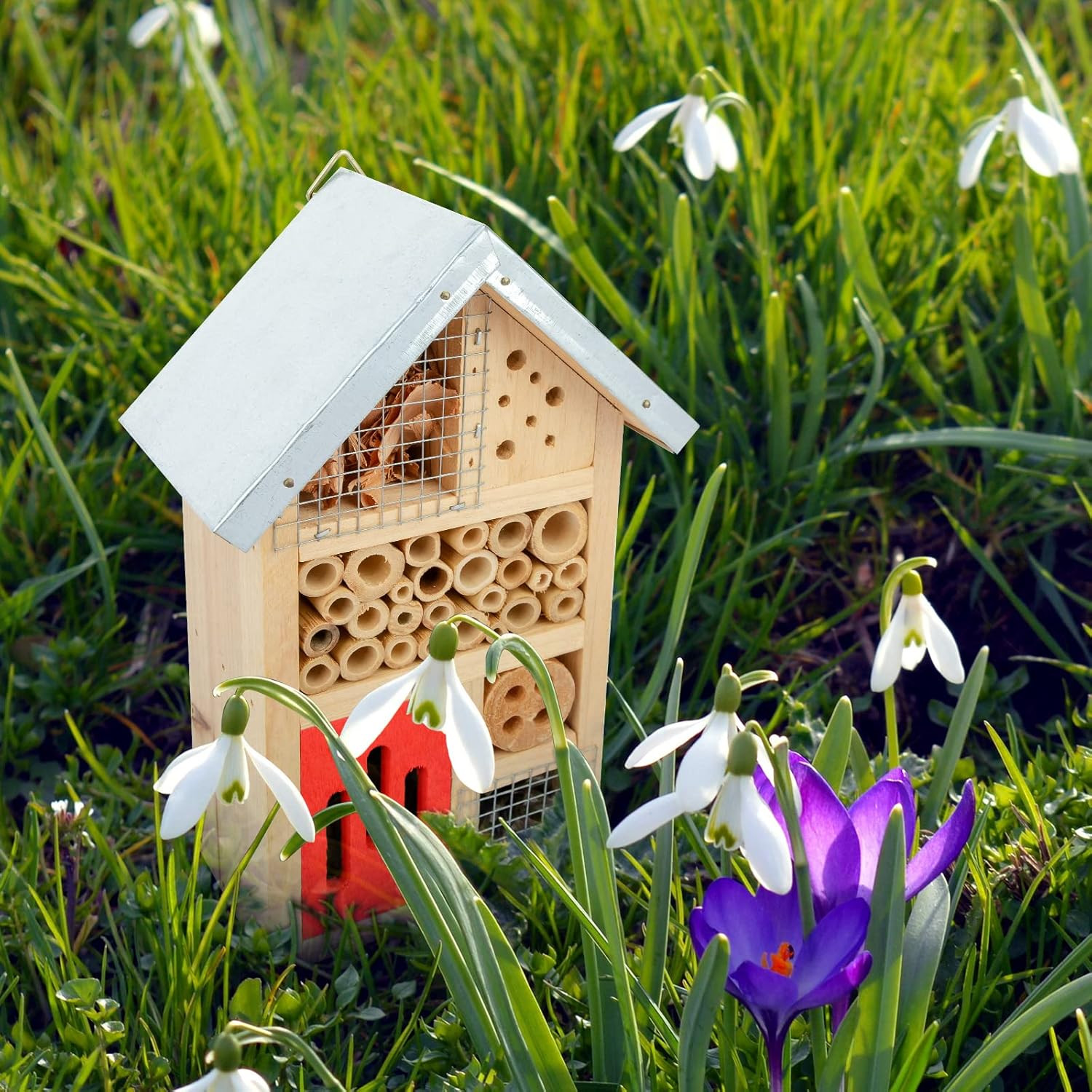 Insect Hotel Bee House Bamboo Ladybug Butterfly Habitat Garden Hanging gallery
