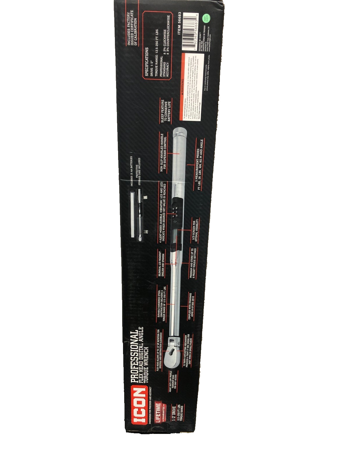 Icon DATW12-250 Flex Head Digital Angle Torque Wrench 1/2" Drive - New gallery