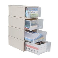 4 Packs 18 Quart Plastic Stacking Storage Drawers, Large Stackable Drawer Unit