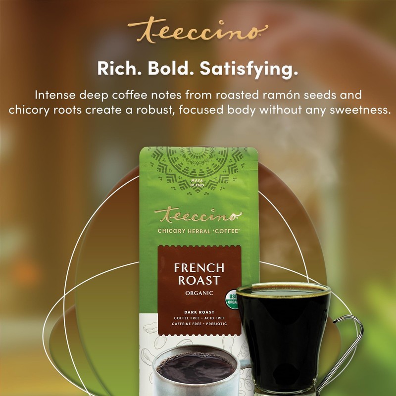 Teeccino Chicory Coffee Alternative – French Roast – Ground Herbal Coffee gallery