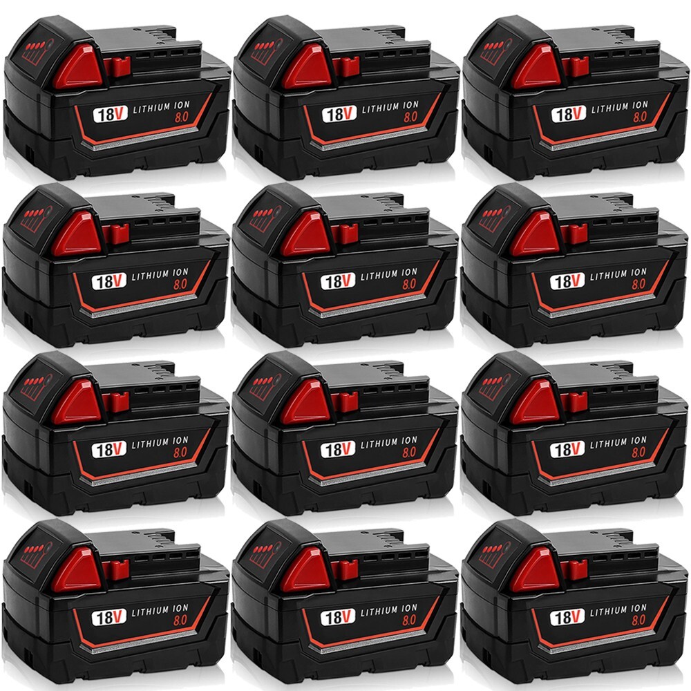 8.0Ah Extended Capacity For Milwaukee for M18 18V Lithium-ion Battery 48-11-1860 gallery