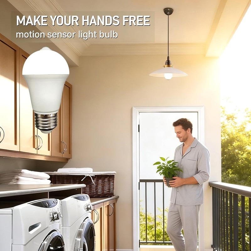 Energy Saving 9W Motion Sensor Light Bulb, 60W Equivalent, 900LM Daylight White gallery