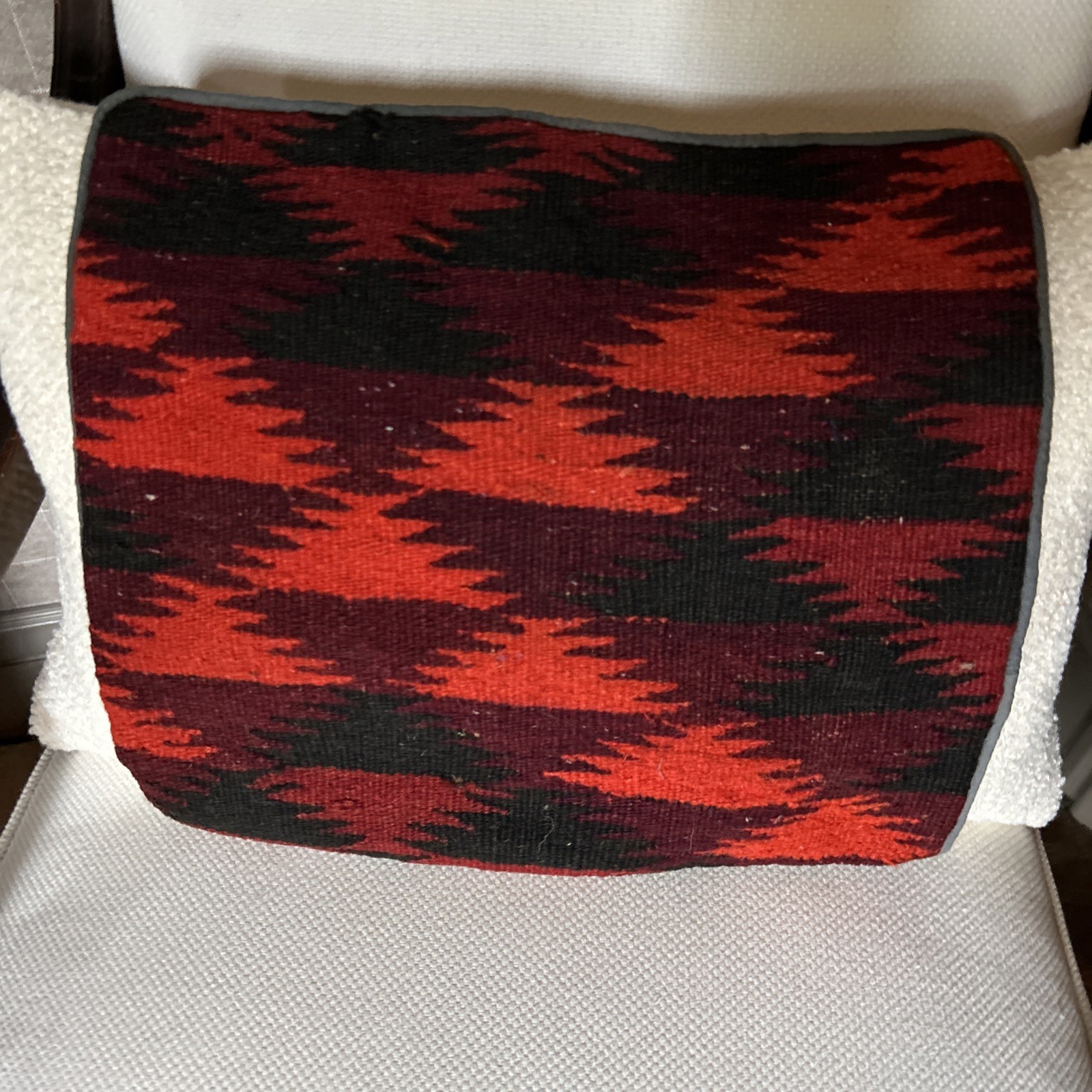 Hand Made ~ Vintage Afghan/Pakistani Pillow Cover ~ 15 x 13~ Reds gallery