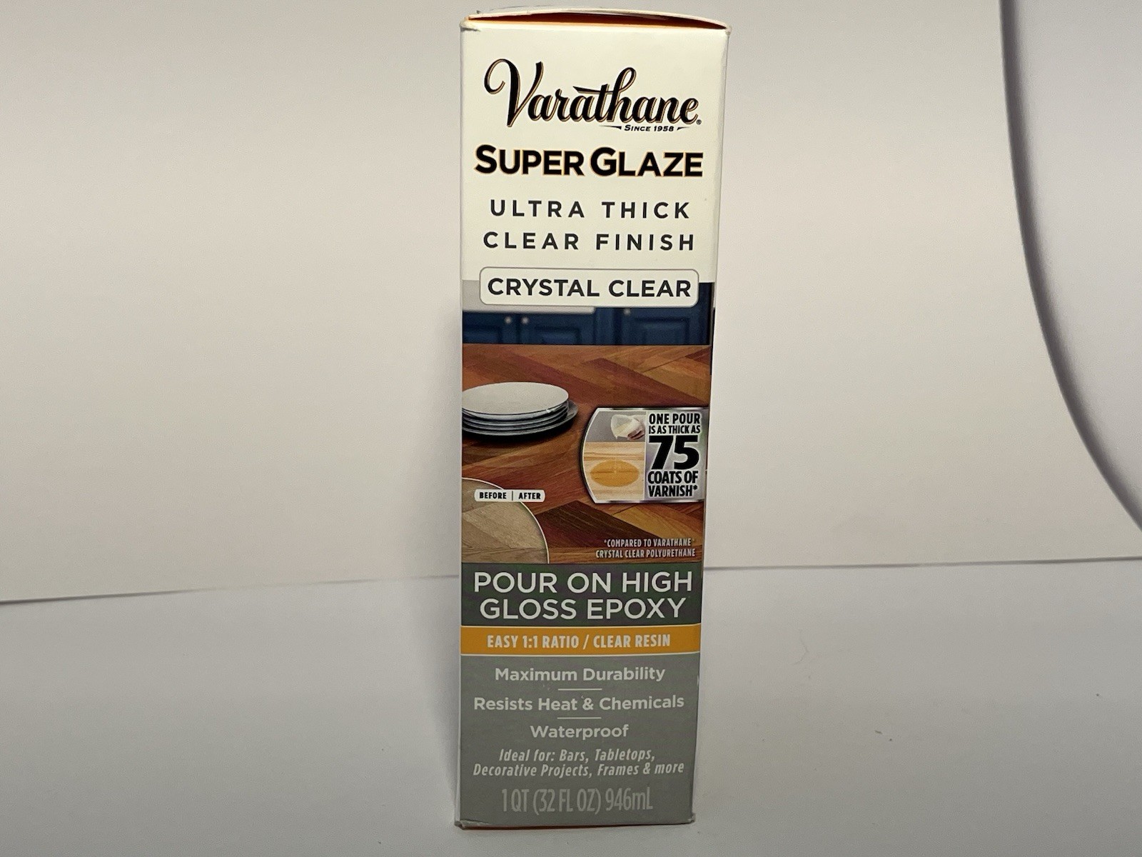 Varathane Super Glaze Crystal Clear High Gloss Epoxy Varnish Smooth 1 Qt gallery