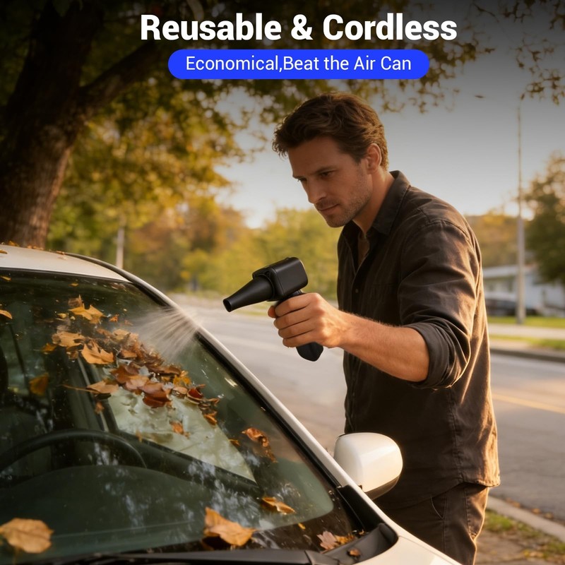 Compressed Duster, 9000mAh Battery with Up to 25 Hours of Run Time, 4-in-1 Mu... gallery