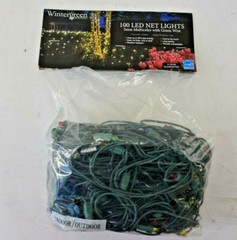 Wintergreen Lighting 100 LED Net Lights 5mm Multicolor Green Wire Indoor/Outdoor