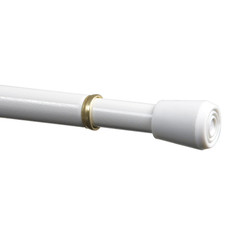 Mainstays Adjustable Spring Tension Curtain Rod 28-48 in White 7/16 Steel