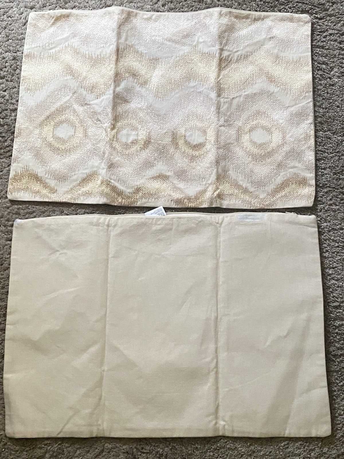 2 (1pr) Crate & Barrel Anatola Ivory Pillow Covers 24 x 16 Inch gallery