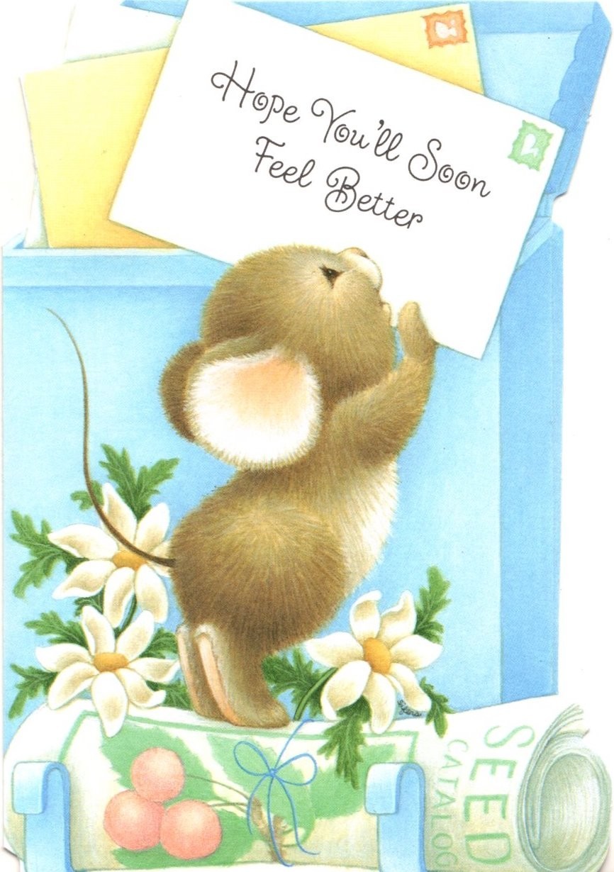 Get Well Soon Wishes Brown Mouse Mailbox Artist Sifers Hallmark Greeting Card gallery