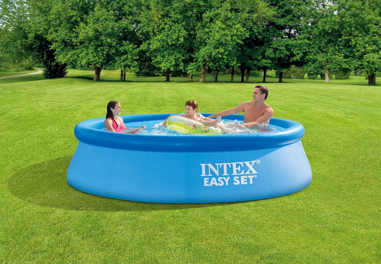 Intex Easy Set 10ft x 30in Above Ground Inflatable Round Swimming in hand gallery