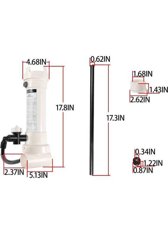Pool Chlorinator, 320 Automatic in-Line Chlorine/Bromine Feeder Compatible with gallery
