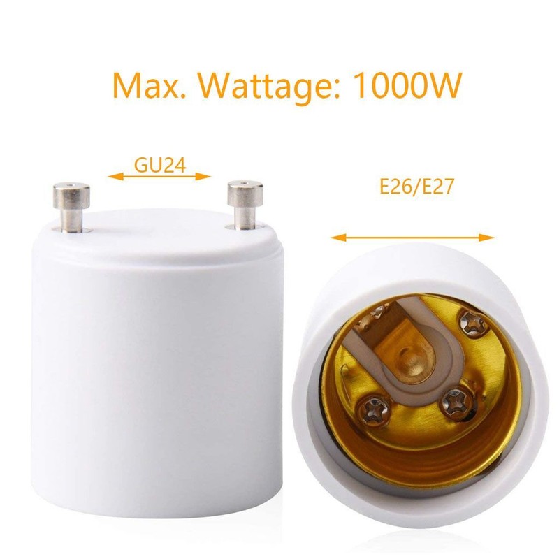 10 Light Socket Adapter Screw Base GU24 To E26 E27 Bulb Lamp Converter Connector gallery