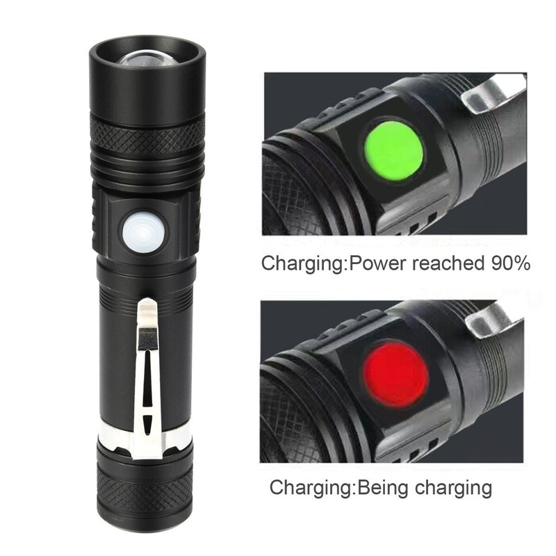 Rechargeable 990000LM LED Flashlight Tactical Police Super Bright Torch Zoomable gallery