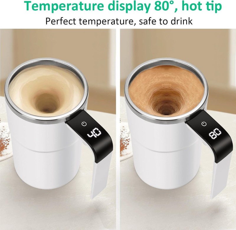 Automatic Magnetic Electric Self Stirring Mug Cup Mixing Coffee Milk Tea Beer US gallery