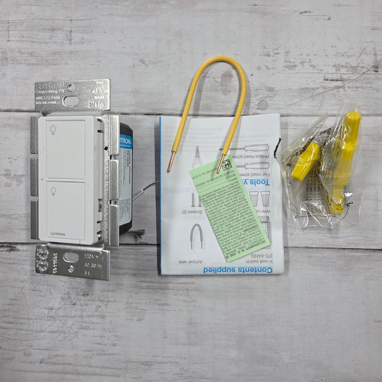 Lutron In-Wall Switch White Caseta Wireless PD-6ANS-WH Smart RF Control gallery