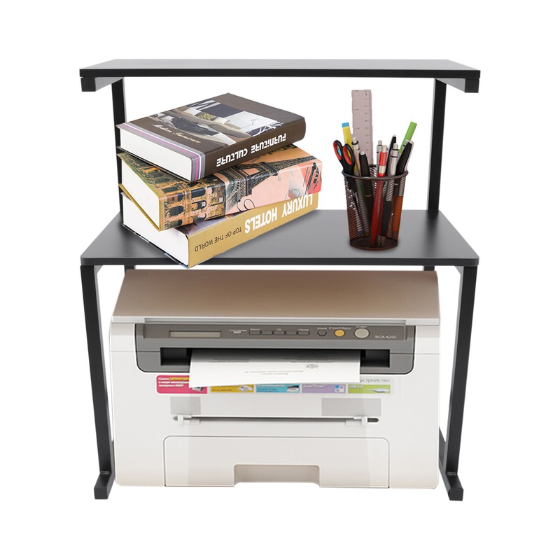 Printer Shelf for Desk - Desktop Printer Stand with 2 Storage Compartment gallery