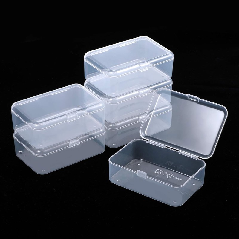 2/4/10 Clear Plastic Storage Container Box Hinged Lid DIY Arts Crafts Marker Pen gallery