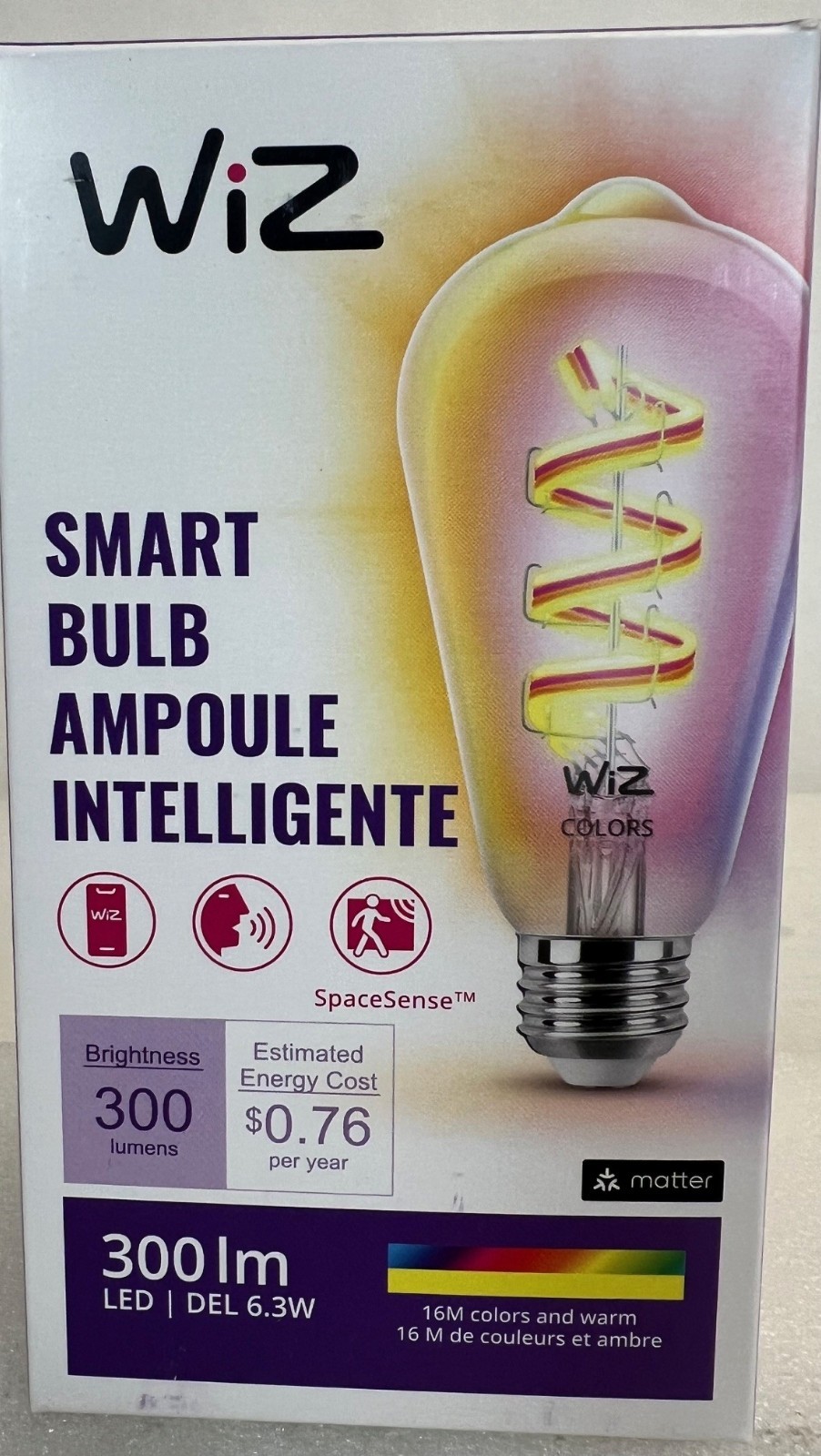Wiz 25W Equivalent ST19 Medium Color Filament Smart LED Light Bulb 604710 Wiz gallery