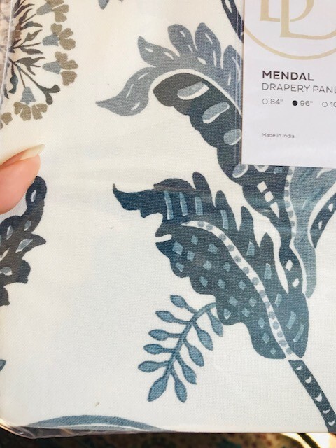 Ballard Designs Mendal Palampore Drapes Set 2 Blue 50x 96 Floral Jacobean More+ gallery