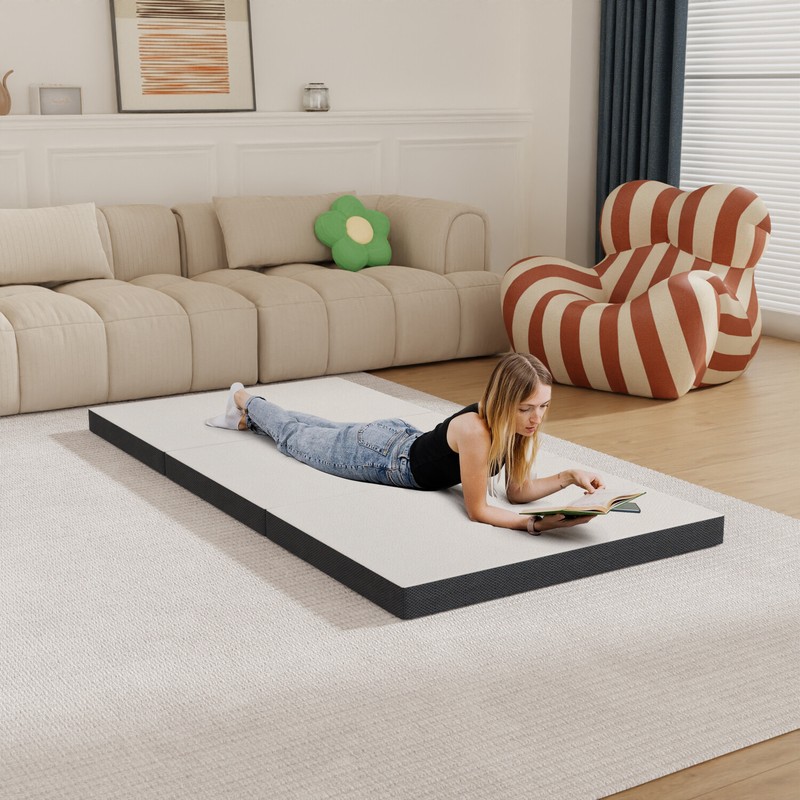 4-inch Folding Mattress, Tri Fold Memory Foam Mattress with Washable Cover gallery