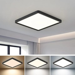 16 Inch Square LED Flush Mount Ceiling Light, 36W 3600LM, 3000K/4000K/6000K C…