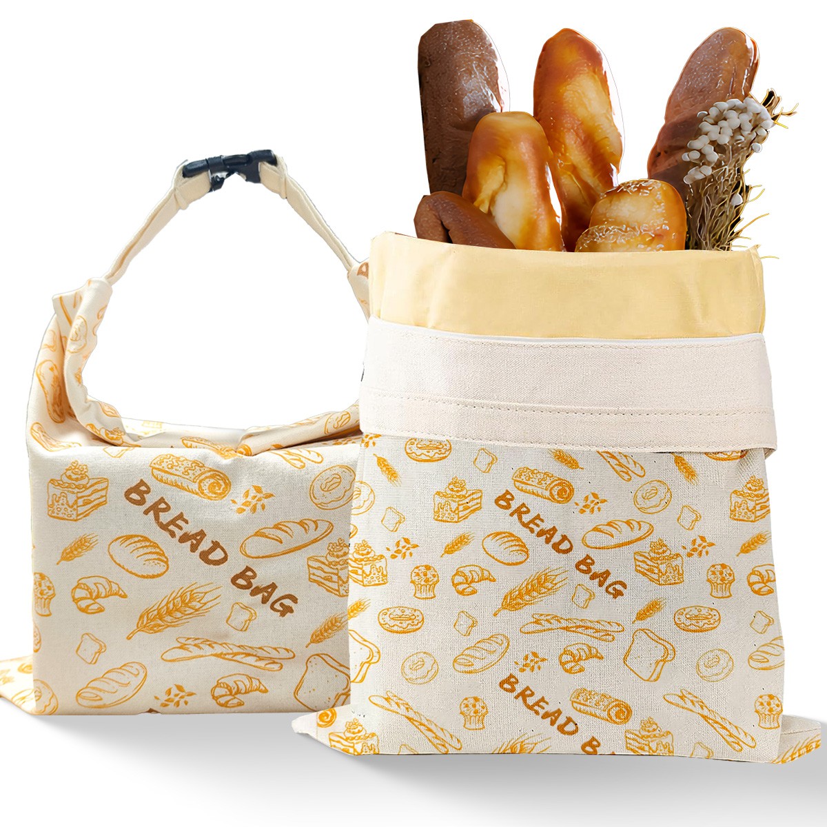 2Pcs Reusable Beeswax Bread Bags Easy to Clean Large Capacity for Homemade Bread gallery