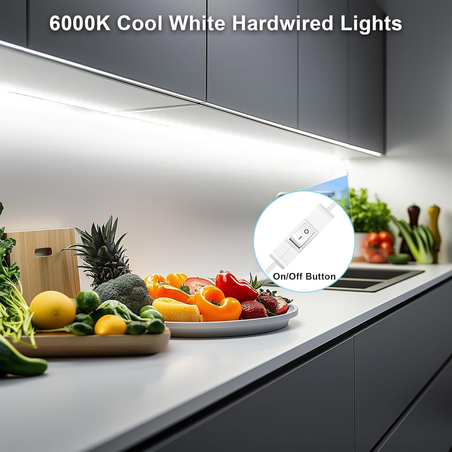 under Cabinet LED Strip Lighting Hardwired 24In, Ultra Bright Small LED Light Ba gallery
