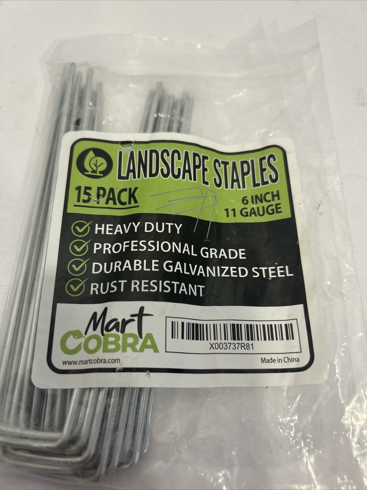 Cobra Galvanized Landscape Staples 15 Pack 6” 11 Gg Anti-Rust Heavy Duty Pro gallery