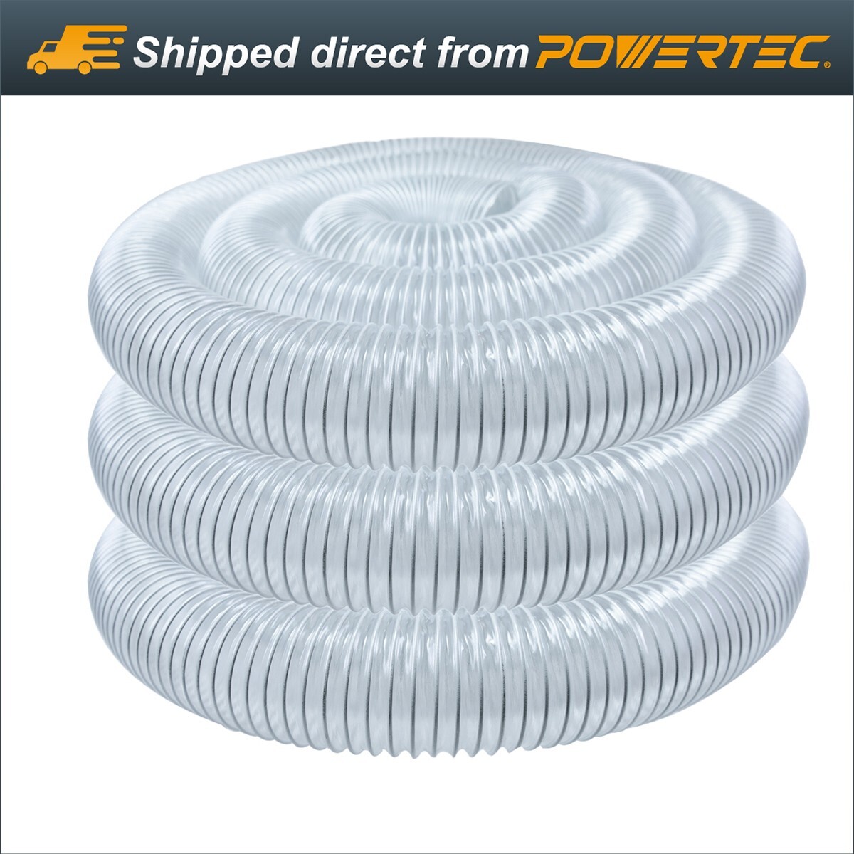 POWERTEC PVC Dust Collection Hose 4 in x 20 ft. Flexible Vue Heavy Duty (70143) gallery