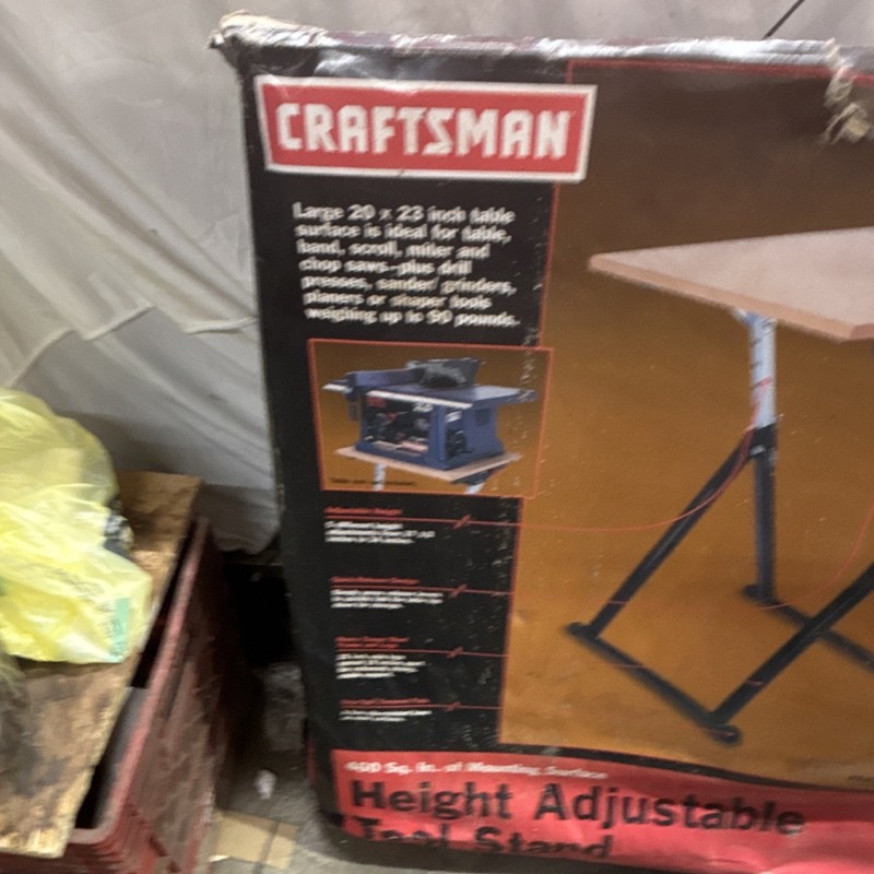 Craftsman Height Adjustable Tool Stand 922269, 20x23in, 90lb, Quick-Release gallery