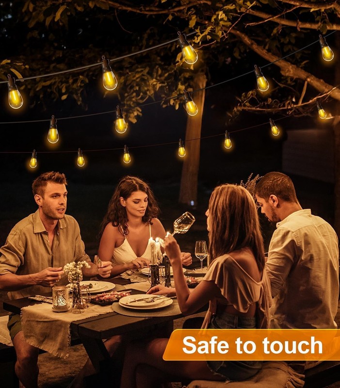 Outdoor String Lights Patio LED - Light Outside 50Ft 15M Waterproof Remote Dimma gallery