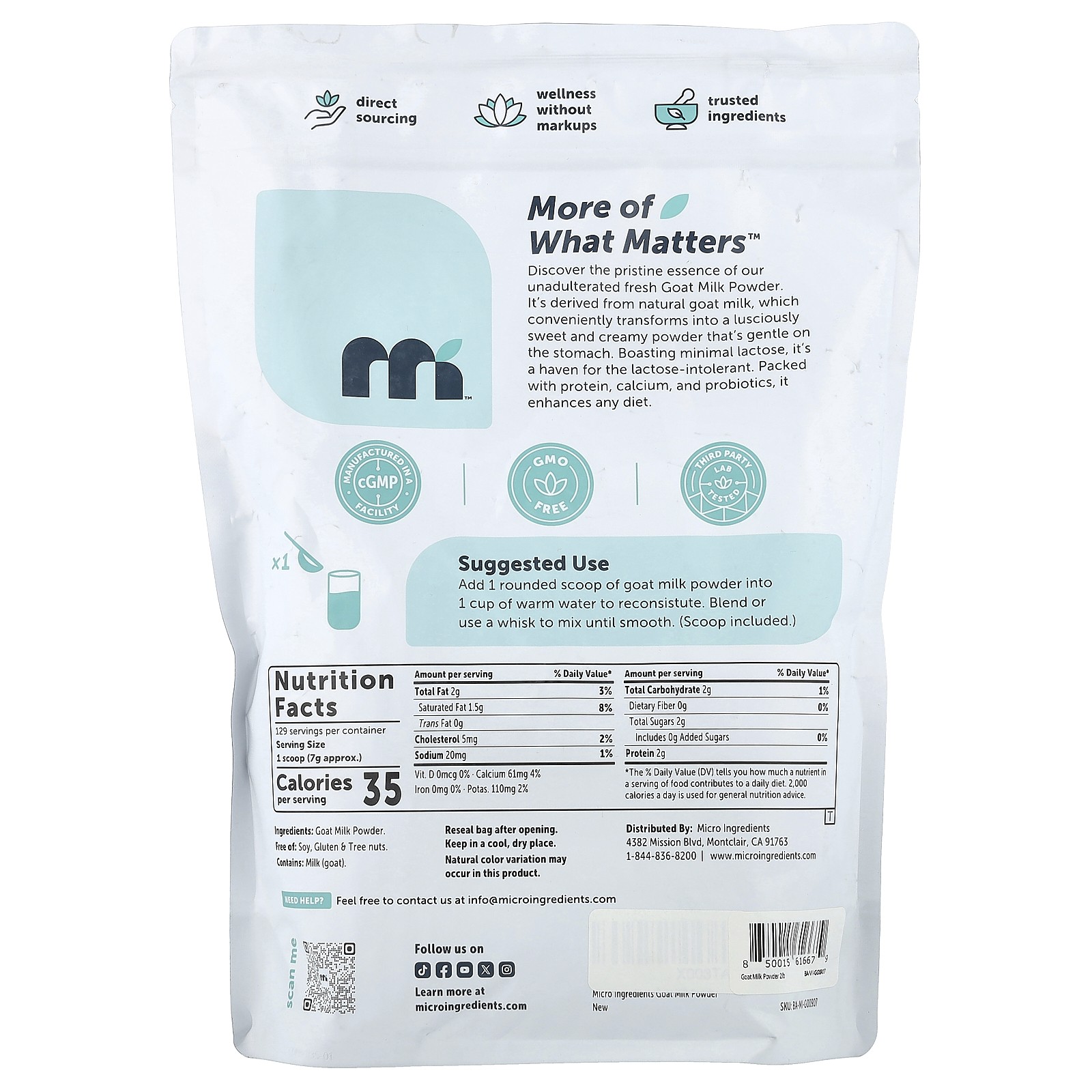 Goat Milk Powder, 2 lb (907 g) gallery