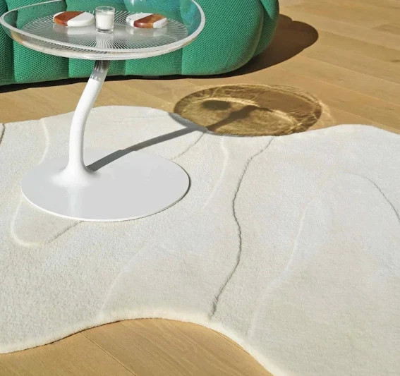 Irregular Shape Hand Tufted 100% Wool Rug High & Low Pile Soft Area Carpet gallery