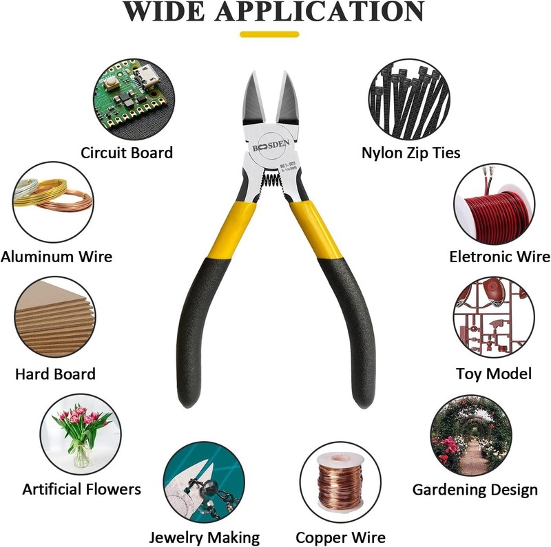 5 Inch Ultra Sharp Flush Cut Wire Cutters Diagonal Pliers for Jewelry Crafting gallery