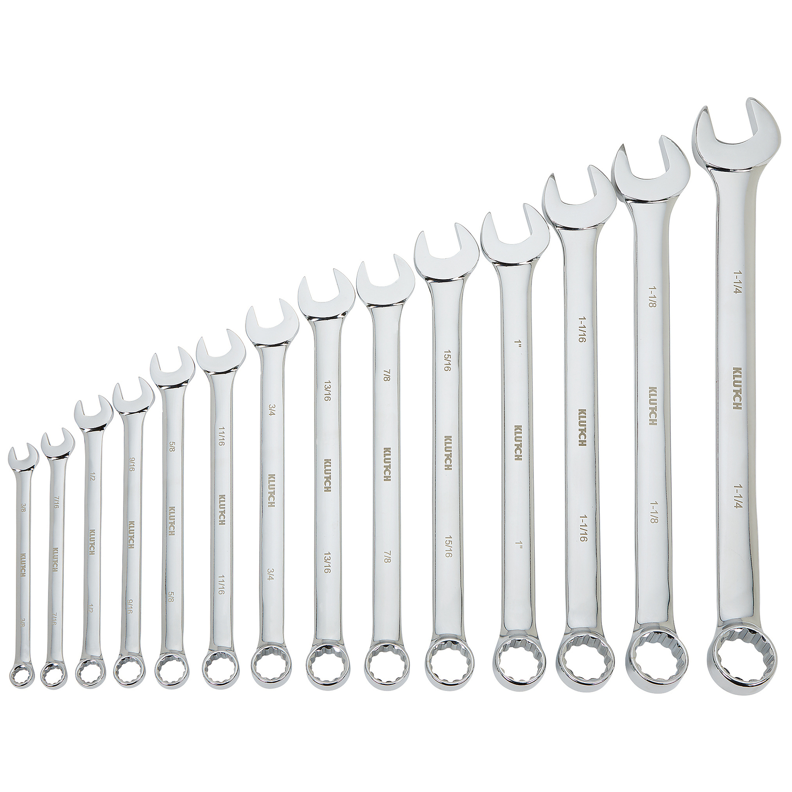 Klutch 14-Pc. Extra-Long SAE Combination Wrench Set, Model# 34691 A gallery