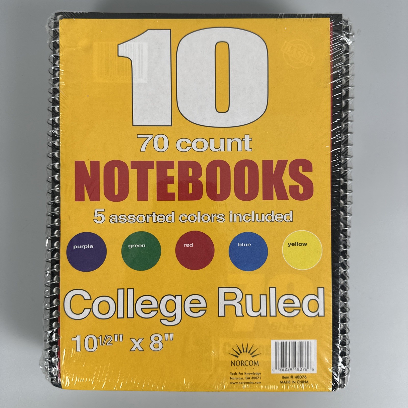 Spiral Notebooks 10 Pack 1-Subject College Ruled 8 X 10.5 in, 70 Sheet, 5 Colors gallery