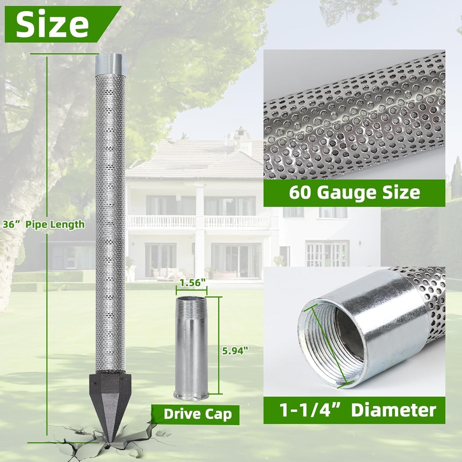 Well Drive Point Kit,1-1/4 Stainless Steel Well Point+5Pk 39" 1-1/4 Galvanized D gallery
