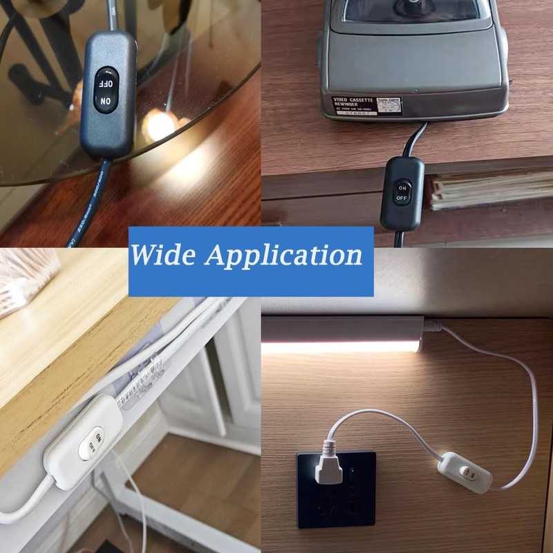 2PCS Inline Cord Switch, On/Off Lamp Control Appliance Switch Rocker White gallery