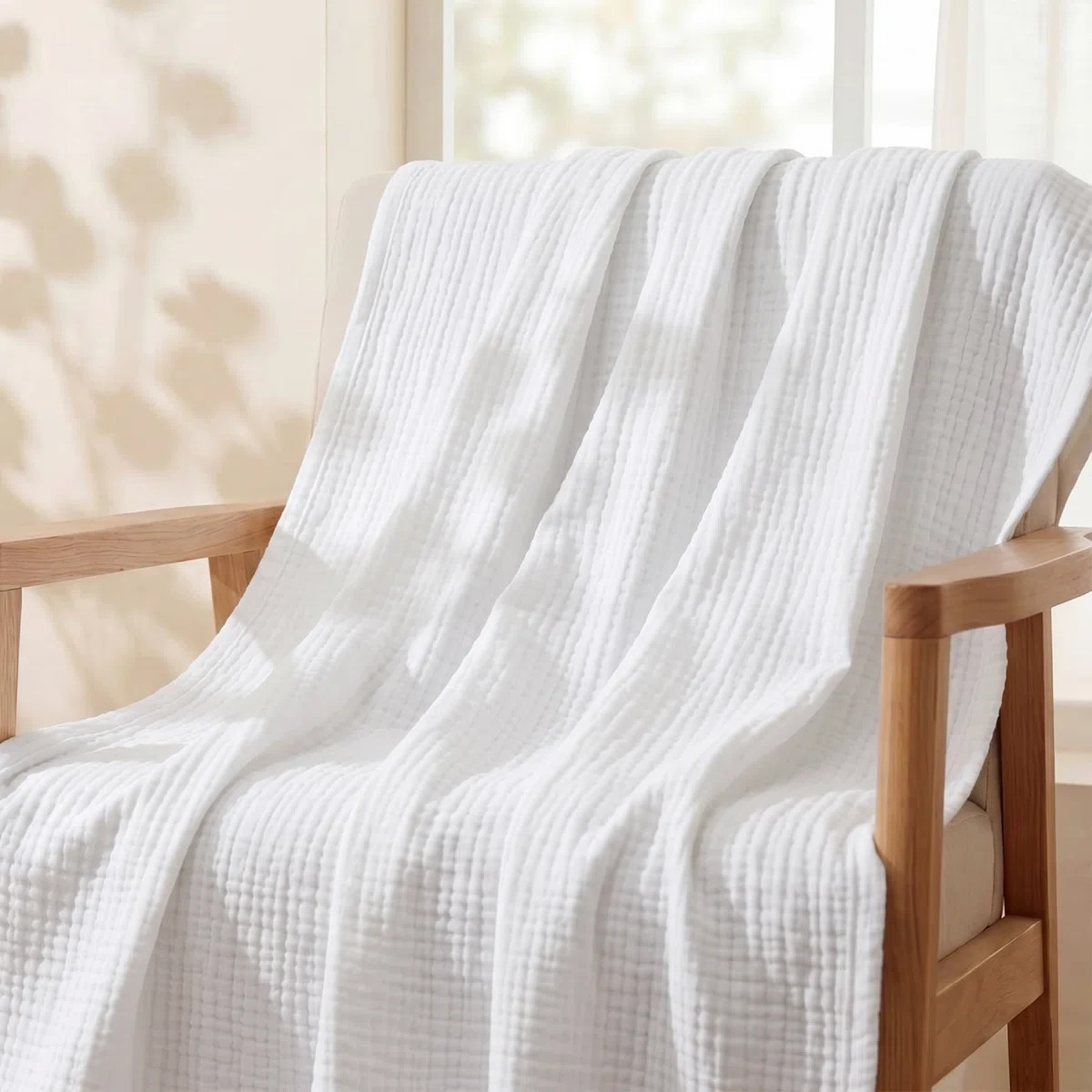 Bedsure White Cotton Muslin Throw Blanket 4 Layers Summer Cooling Gauze gallery