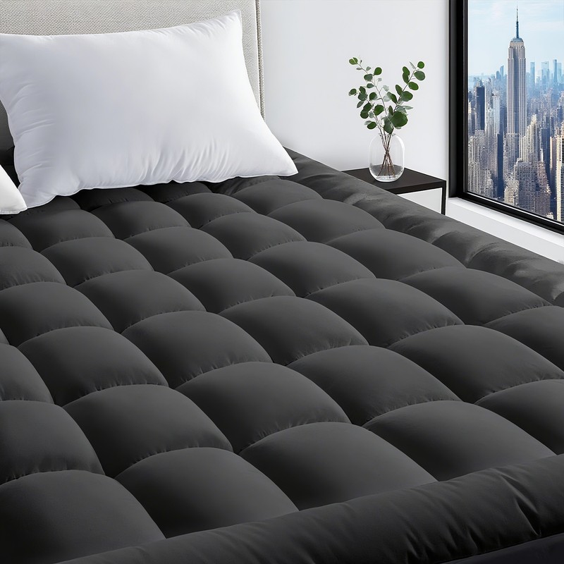 Extra Deep 3" Fluffy Mattress Topper Soft Quilted Pillow Top for Back Pain Queen gallery
