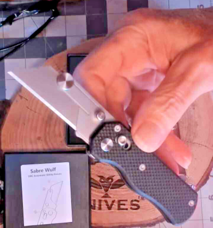 NEW Spring4th Sling Cutter Box cutter knife with button lock action. 440, G10 gallery