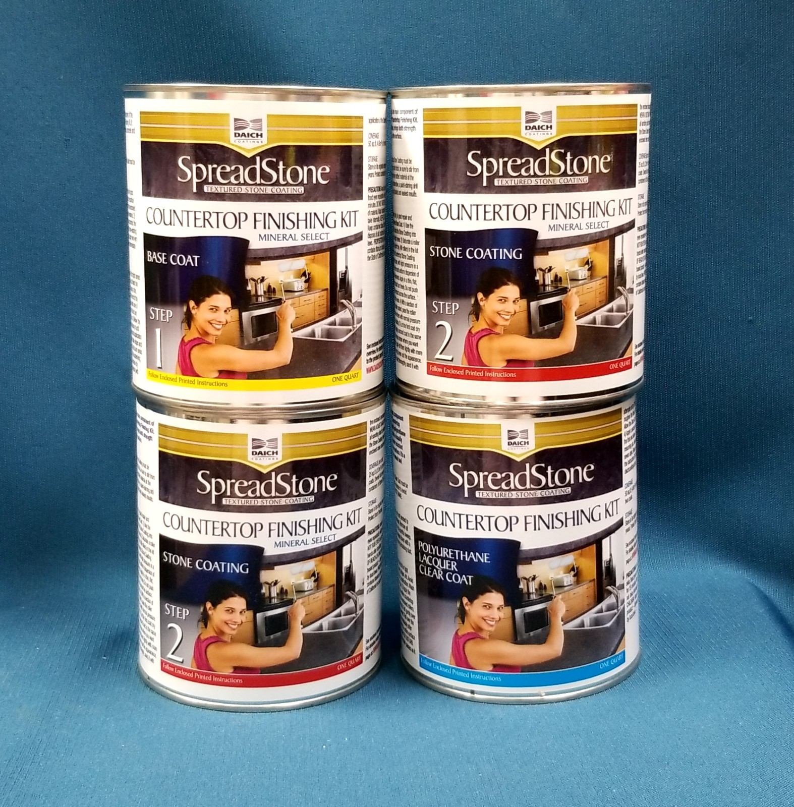 4 Cans Spread Stone Countertop Finishing Kit Mineral Select Oyster gallery