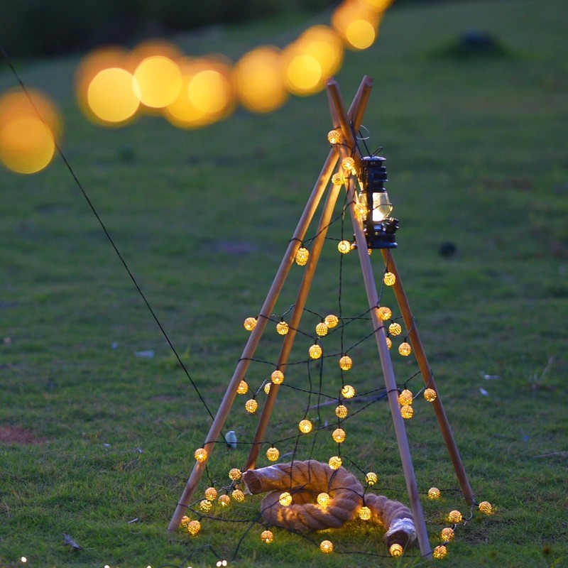Moroccan String Lights Plug-in 60 LED 29ft Indoor Outdoor Waterproof 8 Modes ... gallery