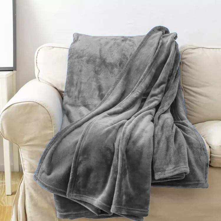 Solid Flannel Throw Plush Cozy Super Soft Blanket: All Sizes Available gallery