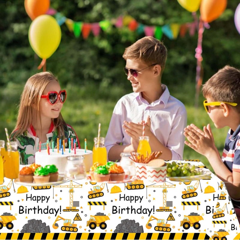 51 Pcs Construction 3rd Birthday Party Supplies Dump Truck Three Years Old Ta... gallery