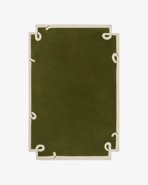Nordic Knots "Snake" Green Rug - Luxury New Zealand Wool Giancarlo Valle Design gallery