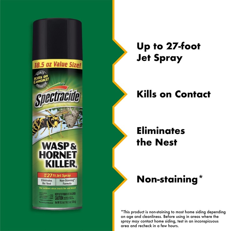 2 pack Spectracide Wasp & Hornet Killer Aerosol Spray, Non-Staining , 18.5 Ounce gallery