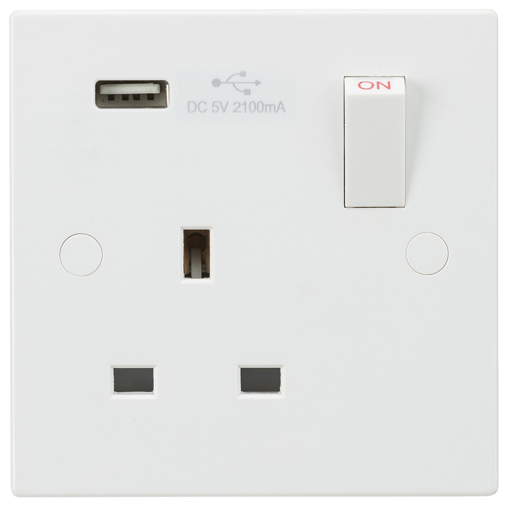 13A 1G Switched Socket with USB Charger 5V DC 2.1A gallery